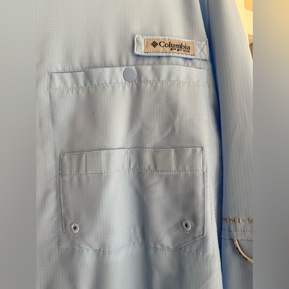 2 Columbia PFG Omni shade button up multi pocket long sleeve shirt - Picture 13 of 15